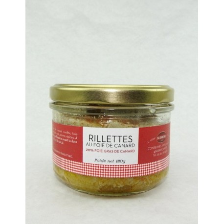 Rillettes de canard 20% bloc de foie gras 180g - Sudreau