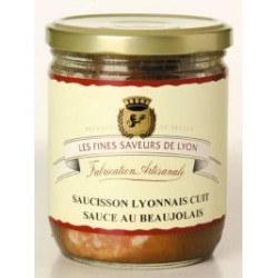 Mirvine : Saucisson de Lyon cuit sauce au Beaujolais 