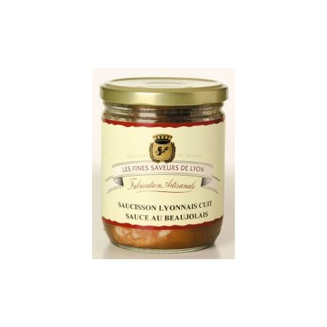 Saucisson de Lyon cuit sauce au Beaujolais