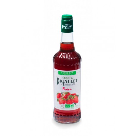 Sirop de Fraise Elaborés avec du sucre de canne et des extraits de fruits d'origine biologique.     Certifiés Ecocert.BIO 70 cl