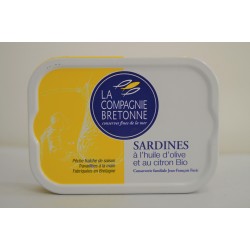 Sardines à l'huile d'olives et citron BIO - Bretagne - Mirvine
