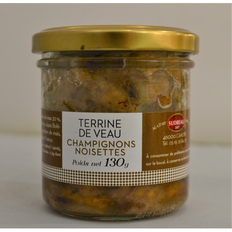 Terrine de Veau Champignons et noisettes 130g - Sudreau