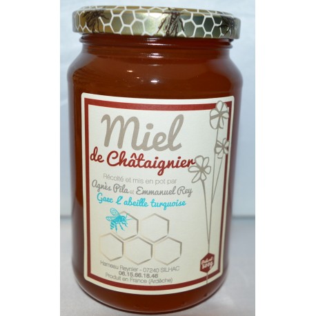 Miel de Chataignier BIO 500g "l'Abeille Turquoise