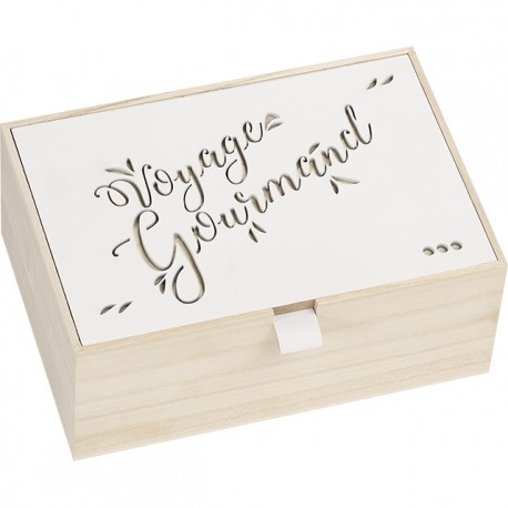 Coffret bois "VOYAGE GOURMAND"